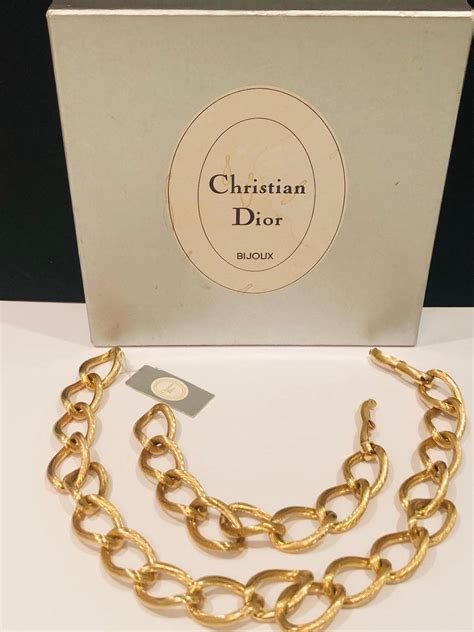 gold dior tag necklace|vintage Dior necklace gold.